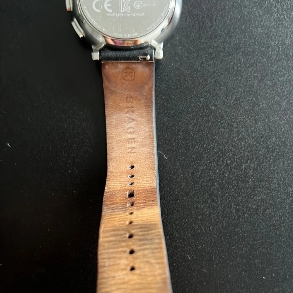 Skagen Men's Black Leather Watch